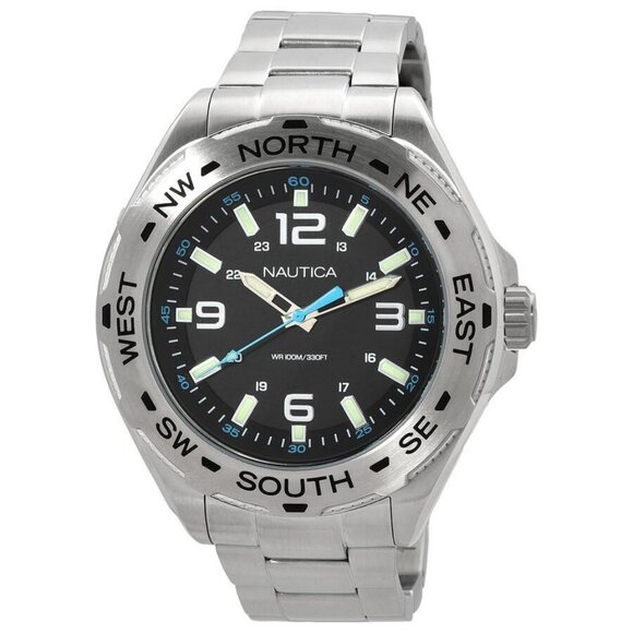 NWT Authentic Nautica Clearwater Beach Quartz Black Dial Men's Watch - Picture 1 of 3